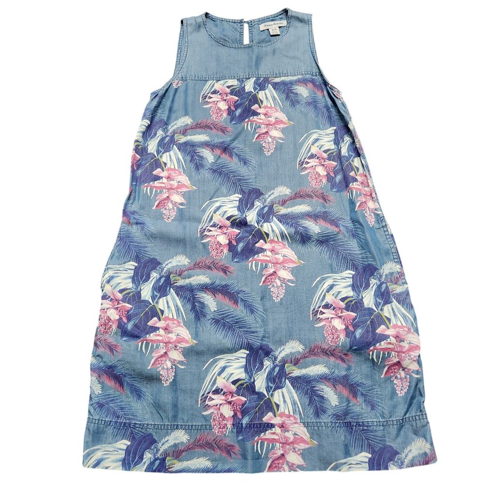 Tommy Bahama Chambray Floral Dress Size Medium